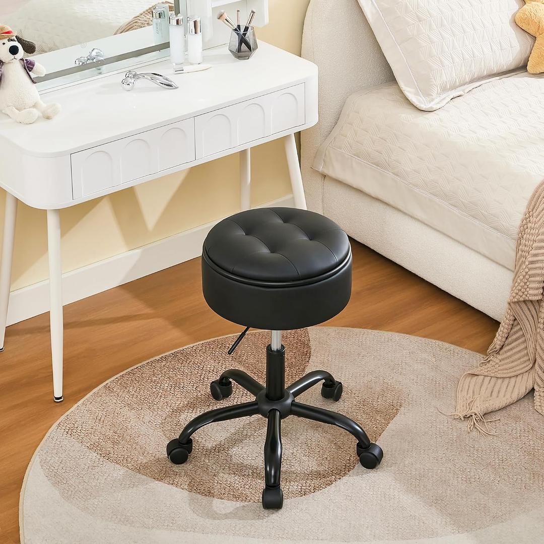 FIRAVOE Rolling Stool with Wheels, Adjustable Height Stool for Salon Tattoo, 1PCS
