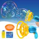 Sloosh Whale Bubble Gun with Refill Solution, Bubble Gun Machine Blower Toy for Kids, Adults, Summer, Party Favors, Easter Basket Stuffers, Birthday Gift