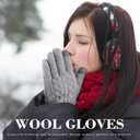 Winter Gloves for Women Cold Weather Warm Touch Screen Fleece Lined | Womens Winter Thermal Gloves,Dual-Layer Knit Elastic Cuff Texting Glove, Men Soft Mittens,Running Driving Hiking Cycling,Gift (Gray)