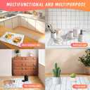 Large Stone Dish Drying Mat for Kitchen Counter & Sink,Stone Drying Mat 23x15.3 Inch,Collapsible Quick-Dry Diatomaceous Earth Pad,Eco-Friendly Absorbent Mat for Dishes Cups Bottles (White-patterned)