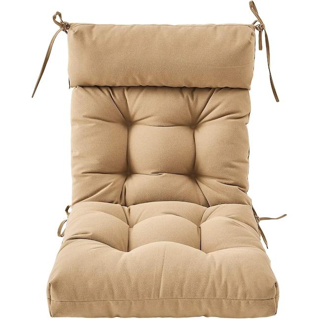 Barydat 4 Pack High Back Chair Cushion Indoor Outdoor Tufted Seat and Back Chair Rocking Pads Lounge Porch Seat Cushion with Ties for Patio Furniture, 43.4 x 21 x 3.3 Inch