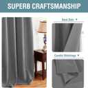 Blackout Grey Curtain for Living Room Thermal Curtain 96 Inches Long Energy Saving Blackout Curtain for Bedroom, Light Blocking Rich Curtain Draperies Grommet Top Sliding Door Curtain (1 Panel, Gray)