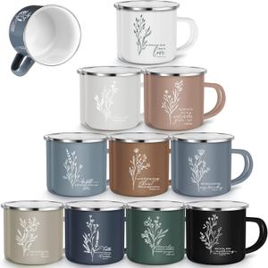 20 Pcs Father Day Christian Coffee Mugs Bulk 12 oz Religious Bible Verse Quotes Enamel Mug for Staff Coworker Teacher Nurse Social Worker Volunteer Sunday School Church