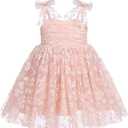 Toddler Baby Tutu Dress Sleeveless Tulle Dress First Birthday Cake Smash Pageant Clothes for Photo Shoot (5-6 Years, Daisy Pink)