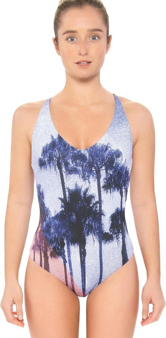 Akela Surf Women's Beach One Piece Crisscross (Large, Blue)