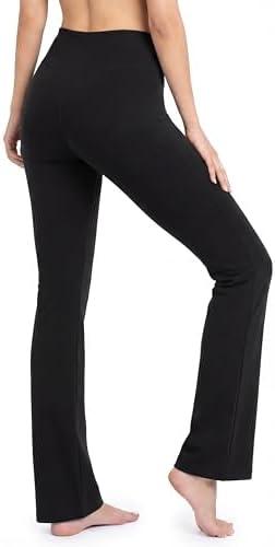 Nirlon Straight Leg Yoga Pants - Straight Leg Yoga Pants for Women Breathable Leggings for Women for Yoga Regular & Plus Size Pants for Women Yoga Work Pants for Women (S 28" Inseam, Black)