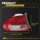 Dasbecan Rear Tail Light Assembly Left Side Break Lamp Compatible with 2009 2010 2011 Honda Civic Sedan Hybrid Replaces# 33551SNAA51 HO2818138