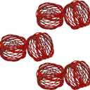Handmade Round Red Mesh Napkin Rings Set of 6 Holder for Dinning Table Parties Everyday, Dia: 2 Inch