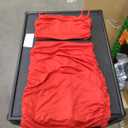 BEAGIMEG Women's Ruched Cami Crop Top Bodycon Skirt 2 Piece Outfits Dress, Small