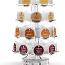 Crystal Clear Acrylic Coffee Pods Holder Carousel Compatible with 30 Keurig K-cup Pod And Nespresso Vertuo Capsuless, Space-Saving Coffee Pod Storage Organizer for Small Countertop (Large Capacity)