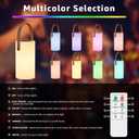 2-Pack Solar Table Lamp Outdoor Water-Resistant LED Portable Solar Lantern Warm RGB Rechargeable Cordless Lights for Patio Deck Camping