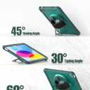 Case for iPad (A16) 11th/10th Generation 11''/10.9'' 2025/2022 Kids with Pencil Holder 360Rotate Handle Strap/Stand (Dark Green)