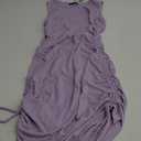 KUTUMAI Women's Sexy One Shoulder Cutout Bodycon Corset Dress Ruched Mesh Party Club Mini Dresses (Lavender, M)