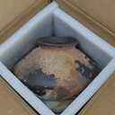 GeLive Brown Ceramic Rustic Vase Jingdezhen Handmade Vintage Pottery Flower Jar for Fresh and Dried Plants Table Centerpiece Wabi Sabi Vase Home Farmhouse Decor (7.5"W x 6.3"H)