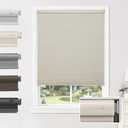 Joydeco No Tools No Drill Window Blinds for Indoor Windows, Blackout Shades Cellular Shades Cordless, No Drill Blinds for Windows, Window Shades for Home, Bedrooms, Doors (Beige, 19" W x 36" H)