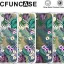 CCFUNCASE Compatible for Samsung Galaxy S24+ Plus / S25+ Plus Case Clear Cute for Women - Rugged Phone Cases Funda Protector Cover Skin (Green Palm Leaves)
