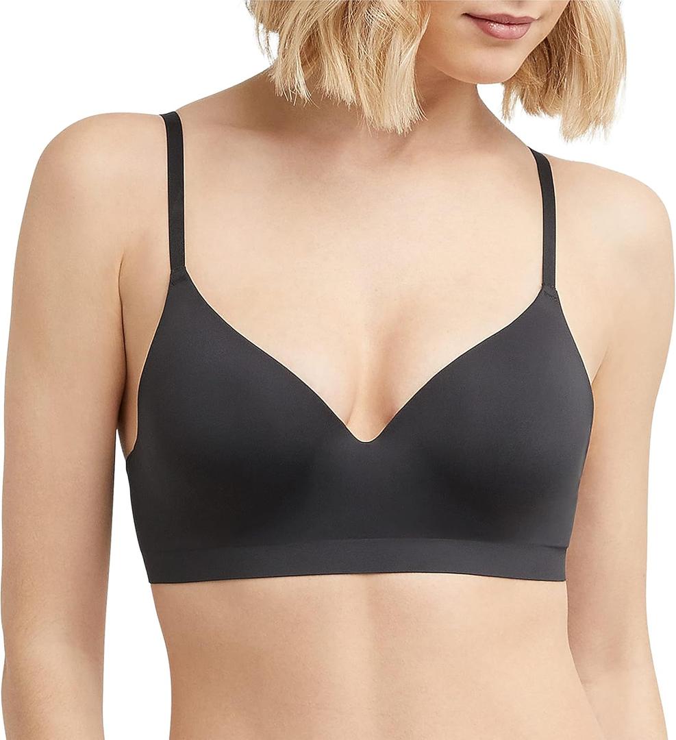 Maidenform Women's Barely There Invisible Support Underwire Bra, No Show T-Shirt Bra (34B, Black)