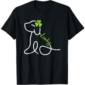 Lucky Dog St Patricks Day Cute Irish Puppy Shamrock Clover Men Women Kids T-Shirt Ladies XXL