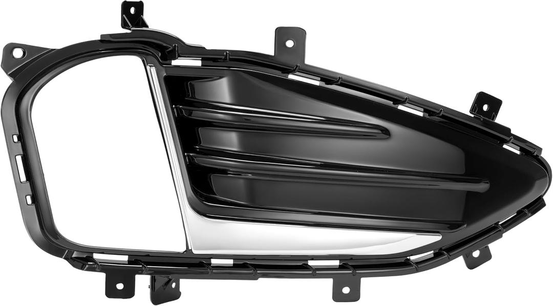 HECASA Right Fog Light Bezel Compatible with 2019-2024 Ford Edge SEL ST Titanium Front Bumper Driving Fog Lamp Cover Trim Passenger Side Replacement for FO1039188