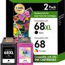 68 Ink Cartridges for Envy 6555e 6155e Ink Compatible with HP 68 Black Color Ink Cartridges Combo Pack Compatible with Envy 6552e 6555e 6155e 6152e 6558e 6552 e 6555 e Printer (1 Black, 1 TriColor)