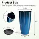 QCQHDU 21 inch Tall Planters for Outdoor & Indoor Plants, Set of 2 Large Outdoor Planters with Drainage Hole for Front Porch, Patio, Garden, Home Decor, Blue