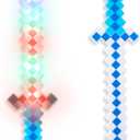 Fun Central 2-Pack LED 24 Light-Up Blue Pixel 8-Bit Toy Swords for Kids Flashing Light Set, Gamer Stocking Stuffers & Party Accessories