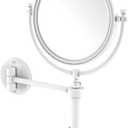 Allied Brass TRM-8/2X Tribecca Collection Wall Mounted 8 Inch Diameter with 2X Magnification Make-Up Mirror, Matte White