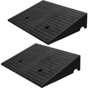 5" Rise 2pack Rubber Curb Ramps for Wheelchair Threshold Driveway Doorway Shed, Truck Car Motorcycle Bike Cart Lawn Mowers Angled Step Entry in Ramp, 7000lbs Heavy Duty Powersports Loading Ramp