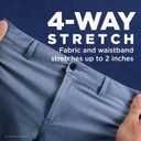 Haggar Mens Sport Travel Performance Athletic Fit Flat Front Stretch Casual Pant (Gray)