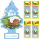 Little Trees Cardboard Hanging Car, Home & Office Air Freshener, Summer Linen (Pack of 24)