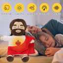 Yelakey Jesus Plush that Breathes, Jesus Stuffed Doll with Glow&Songs, Easter Toy Savior Doll for Church Sunday School Religious Easter Gift for Kids (Brown)