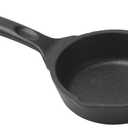 Winco Mini Cast Iron, Induction Skillet, Round, 3 Oz, 3-1/2" Dia, Matte Black Enamel