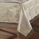Sancua Clear Plastic 100% Waterproof Tablecloth - 60 x 84 Inch - Vinyl PVC Rectangle Table Cloth Protector Oil Spill Proof Wipe Clean Table Cover for Dining Tables, Parties & Camping, Crystal Clear