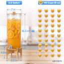 Drink Dispenser with Bamboo Stand & Spigot (2.5 Gallon) Large Plastic Beverage Dispenser for Parties, Cocktails, Juice, Lemonade, Water, Soda, Sangria & More, LARGE 2.5 GALLON CAPACITY - Spacious drink dispenser holding up to 2.5 gallons (9.5L)