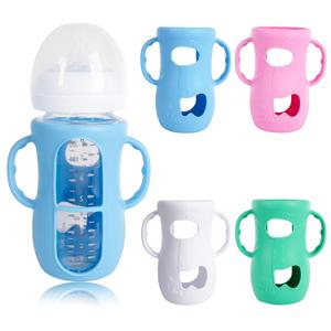 4 Pack Silicone Sleeves for Avent Glass Bottle, Anti Breakage Baby Bottles Holder - BPA-Free, Food-Grade, Compatible with Philips Avent Natural Glass Baby Bottles(8 oz)