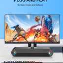 LENRUE Computer Speakers,PC Speakers for Desktop,Wired USB-Powered Sound-bar for Computer with 10W Stereo Sound and Colorful Light,Plug-n-Play (A39PRO /Black)