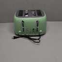Mueller Retro Toaster 4 Slice with Extra Wide Slots Bagel, Defrost, and Cancel Function, 6 Browning Levels, Dual Independent Controls, Removable Crumb Tray and High Lift Levers, Sage Green