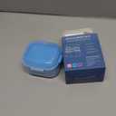 ARGOMAX Denture Case, Denture Cup for Soaking Dentures(Not Leak-Proof), Thorough Cleaning of Dentures, Retainer, Mouthguards, Clear Braces (Light Blue). (Transparent Shell+light Blue Inner Tray)