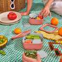 Caraway Glass Food Storage - 4.4 Cup Glass Container - Ceramic Coated Food Container - Non Toxic, Non Stick Lunch Box Container with Lids - Dishwasher, Oven, & Microwave Safe - Perracotta