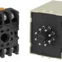 uxcell 24VAC/DC 5S 8 Terminals Range Adjustable Delay Timer Time Relay ST3PA-A with Base