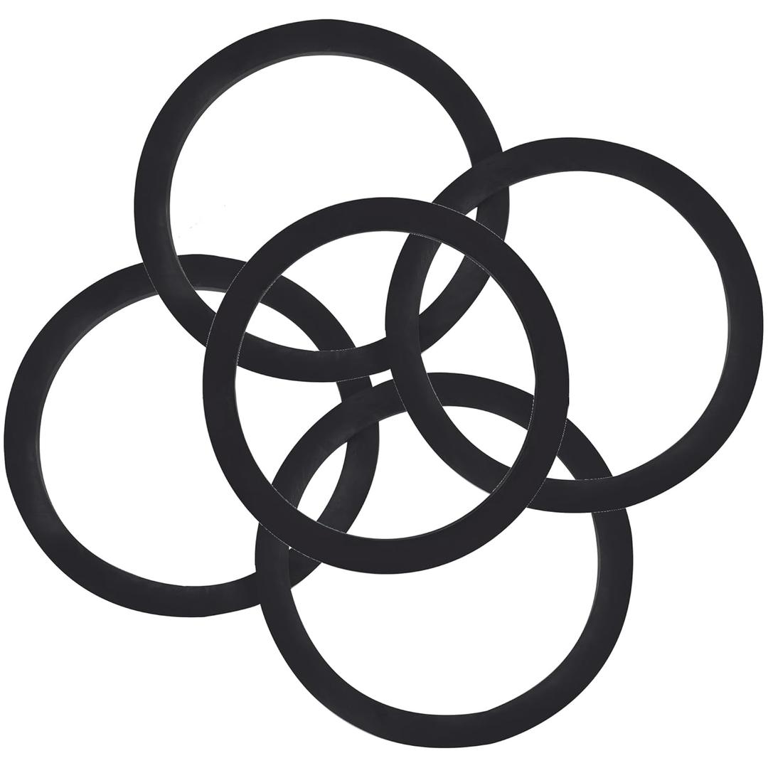 4" Camlock Gaskets, 5 Pack - Heavy Duty Buna-N Rubber Seals for 4 Inch Cam and Groove Fittings - Oil and Chemical Resistant for IBC Totes, Agricultural Irrigation and Industrial Fluid Transfer