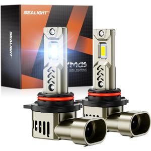 SEALIGHT 9012 HIR2 Bulbs, 34000LM Super Bright, 6500K Cool White 9012 Daytime Running Lights with 25000RPM Cooling Fan, Plug-N-Play 9012 Fog Light, Pack of 2