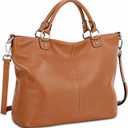 Kattee Women's Soft Leather Tote Bag, Top Satchel Purses and Handbags (Large, Burnt Orange)