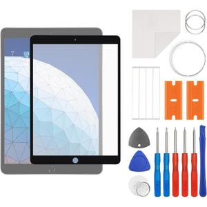 New Front Screen Glass Outer Panel Lens Replacement Compatible with iPad Air 3 10.5'' 2019 A2152 A2123 A2153 A2154 with OCA Upgraded Repair Kit- No LCD Screen and Touch Digitizer
