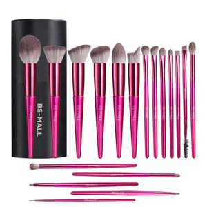 BS-MALL Makeup Brush Set 18 Pcs Premium Synthetic Foundation Powder Concealers Eye shadows Blush Makeup Brushes with black case Used