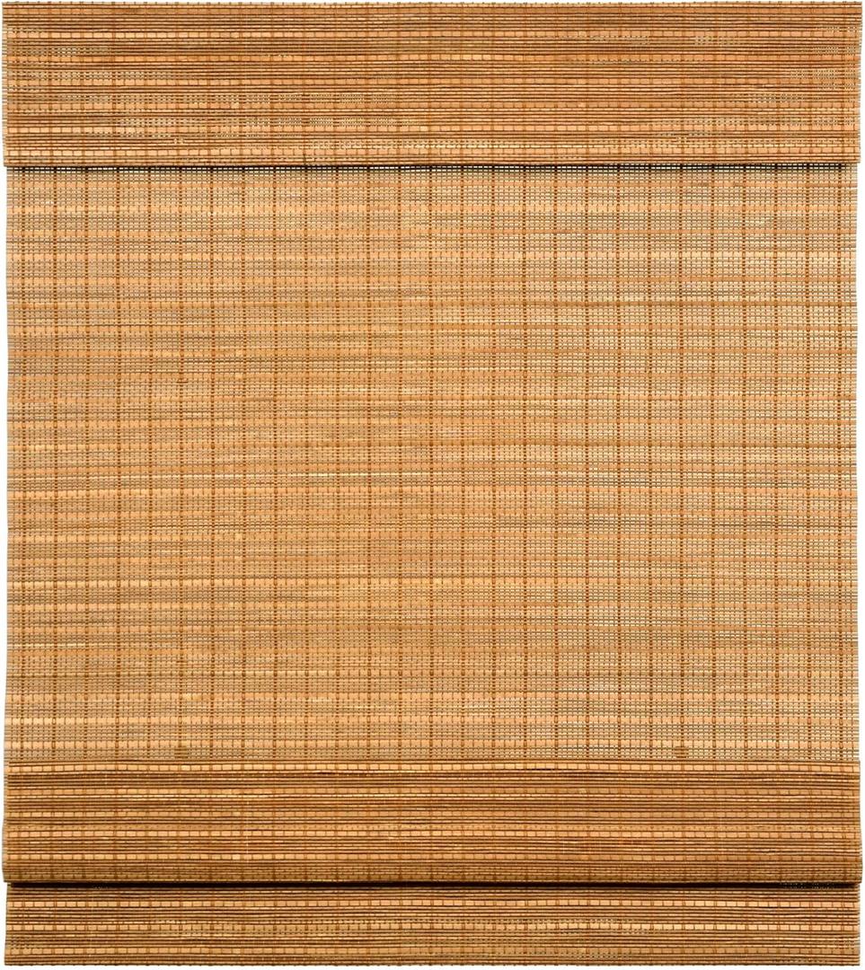 LazBlinds Cordless Bamboo Roman Shades, Light Filtering Window Treatment, Roll Up Bamboo Blinds for Windows, 35'' W x 60'' H