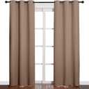 NICETOWN Window Treatment Thermal Insulated Solid Grommet Blackout Curtains/Drapes for Bedroom (1 Pair, 42 by 84 Inch, Cappuccino)
