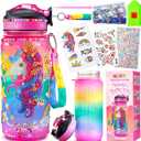 Decorate Your Own Water Bottle Kits for Girls - Kids Water Bottle Birthday Gifts for 4 5 6 7 8-12 Year Old Girl Diy Unicorn Birthday Decorations Arts and Crafts for Kids Ages 6-8 Girls Christmas Gift