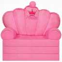 harhoers Pink Princess Toddler Couch Fold Out, 2-in-1 Foldable Sofa Bed & Chair for Kids 1-5, Comfy Crystal Velvet Kids Lounge Chair for Playroom, Gift
