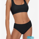 Beautikini Period Swimwear Two Piece Menstrual Leakproof Sporty Bikini Sets Bathing Suit Period Swimsuit for Teen Girls, Size S